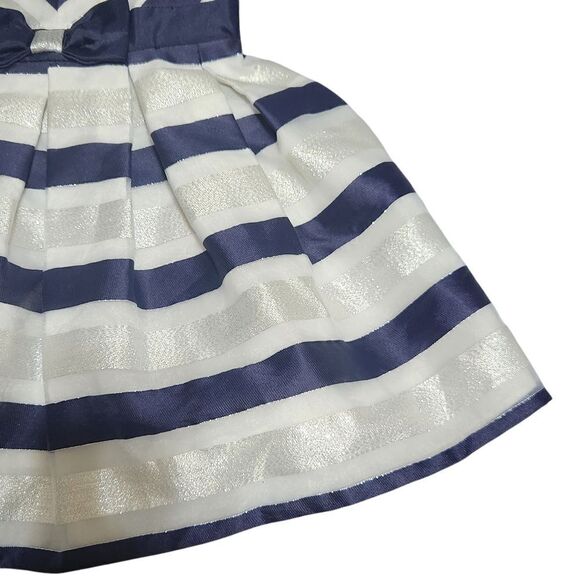 Jona Michelle Dress Size 2T Holiday Navy Blue Silver with Velour Shrug - Picture 4 of 9